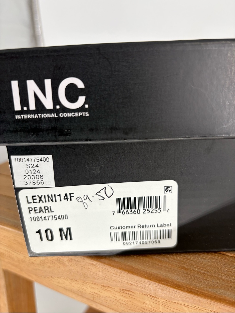 New women’s INC International Concepts Pearl-Trimmed Ivory Strappy Heels size 10 - Picture 5 of 5